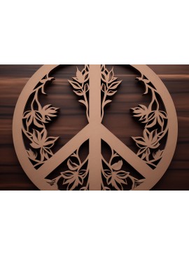 Σετ των 2 Intra απο ξύλο plywood  Χρώμα wenge 3mm-4mm πάχος - Cricut Πινακίδα ειρήνης με Δίασταση 20x20 cm INTRAFABR-119793590