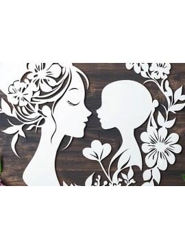 Σετ των 2 Intra απο ξύλο plywood  Χρώμα wenge 3mm-4mm πάχος - Cricut Cut για την Ημέρα της Μητέρας Δίασταση 20x20 cm INTRAFABR-110875851