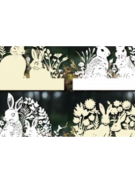 Σετ των 2 Intra απο ξύλο plywood  Χρώμα wenge 3mm-4mm πάχος - Πακέτο Cricut Paper Craft Rabbit Δίασταση 4x4 cm INTRAFABR-61606995