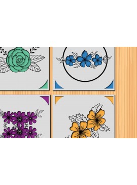 Σετ των 2 Intra απο ξύλο plywood  Χρώμα wenge 3mm-4mm πάχος - Cricut Paper Cut Floral Card Bundle Δίασταση 20x20 cm INTRAFABR-61608281