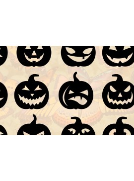 Σετ των 2 Intra απο ξύλο plywood  Χρώμα wenge 3mm-4mm πάχος - Πακέτο Cricut Pumpkin Horror Face Δίασταση 15x15 cm INTRAFABR-104016314