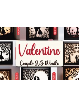 Σετ των 2 Intra απο ξύλο plywood  Χρώμα wenge 3mm-4mm πάχος - Πακέτο Cricut Valentine Couple Δίασταση 4x4 cm INTRAFABR-125383161