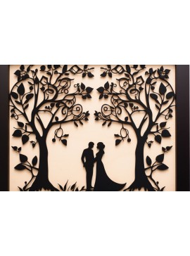 Σετ των 2 Intra απο ξύλο plywood  Χρώμα wenge 3mm-4mm πάχος - Πακέτο Cricut Valentine Decor Δίασταση 4x4 cm INTRAFABR-100383071