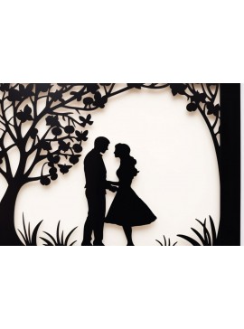 Σετ των 2 Intra απο ξύλο plywood  Χρώμα wenge 3mm-4mm πάχος - Πακέτο Cricut Valentine Decor Δίασταση 4x4 cm INTRAFABR-111386387