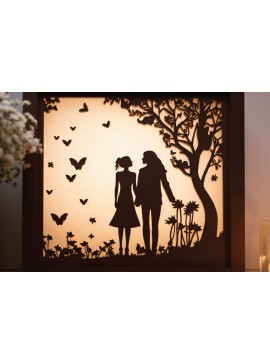 Σετ των 2 Intra απο ξύλο plywood  Χρώμα wenge 3mm-4mm πάχος - Πακέτο Cricut Valentine Decor Δίασταση 4x4 cm INTRAFABR-111385226
