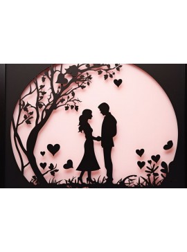 Σετ των 2 Intra απο ξύλο plywood  Χρώμα wenge 3mm-4mm πάχος - Πακέτο Cricut Valentine Decor Δίασταση 4x4 cm INTRAFABR-100486474