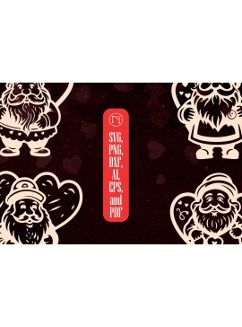 Σετ των 2 Intra απο ξύλο plywood  Χρώμα wenge 3mm-4mm πάχος - Πακέτο Cricut Valentine Gnome Δίασταση 4x4 cm INTRAFABR-77477584