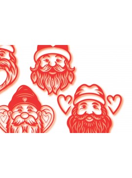 Σετ των 2 Intra απο ξύλο plywood  Χρώμα wenge 3mm-4mm πάχος - Πακέτο Cricut Valentine Gnome Δίασταση 4x4 cm INTRAFABR-39043654