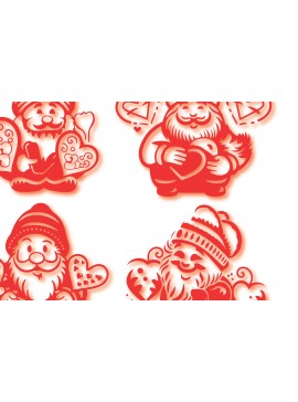 Σετ των 2 Intra απο ξύλο plywood  Χρώμα wenge 3mm-4mm πάχος - Πακέτο Cricut Valentine Gnome Δίασταση 4x4 cm INTRAFABR-32374672