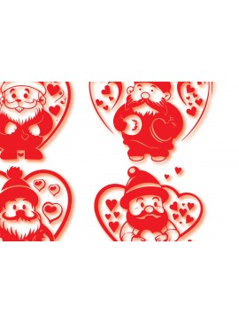 Σετ των 2 Intra απο ξύλο plywood  Χρώμα wenge 3mm-4mm πάχος - Πακέτο Cricut Valentine Gnome Δίασταση 4x4 cm INTRAFABR-101883337