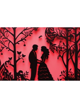 Σετ των 2 Intra απο ξύλο plywood  Χρώμα wenge 3mm-4mm πάχος - Σχέδια Cricut Valentine Δίασταση 4x4 cm INTRAFABR-112727901