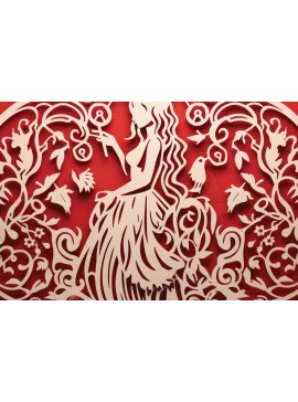 Σετ των 2 Intra απο ξύλο plywood  Χρώμα wenge 3mm-4mm πάχος - Σχέδια Cricut Valentine Δίασταση 4x4 cm INTRAFABR-26535899