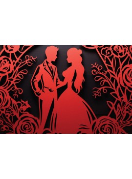 Σετ των 2 Intra απο ξύλο plywood  Χρώμα wenge 3mm-4mm πάχος - Σχέδια Cricut Valentine Δίασταση 4x4 cm INTRAFABR-100381043