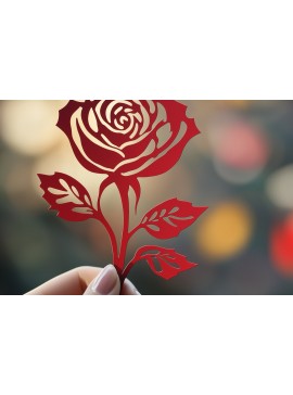 Σετ των 2 Intra απο ξύλο plywood  Χρώμα wenge 3mm-4mm πάχος - Cricut Valentine Rose Cut Δίασταση 4x4 cm INTRAFABR-112942065