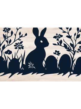 Σετ των 2 Intra απο ξύλο plywood  Χρώμα wenge 3mm-4mm πάχος - Cricut Wildflower Easter Bunny Cut F Δίασταση 4x4 cm INTRAFABR-116771993