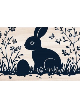Σετ των 2 Intra απο ξύλο plywood  Χρώμα wenge 3mm-4mm πάχος - Cricut Wildflower Easter Bunny Cut F Δίασταση 4x4 cm INTRAFABR-31677812