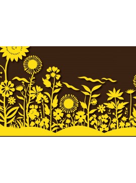 Σετ των 2 Intra απο ξύλο plywood  Χρώμα wenge 3mm-4mm πάχος - Πακέτο Cricut Wildflower Element Δίασταση 4x4 cm INTRAFABR-117547261