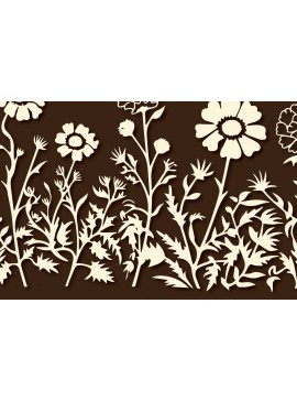 Σετ των 2 Intra απο ξύλο plywood  Χρώμα wenge 3mm-4mm πάχος - Πακέτο Cricut Wildflower Element Δίασταση 4x4 cm INTRAFABR-88767388