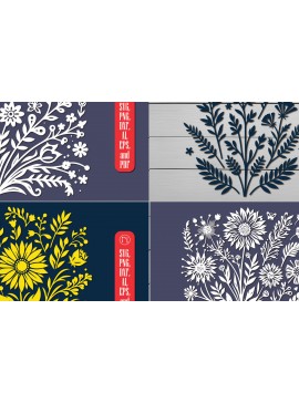 Σετ των 2 Intra απο ξύλο plywood  Χρώμα wenge 3mm-4mm πάχος - Πακέτο Cricut Wildflower Δίασταση 4x4 cm INTRAFABR-119037568