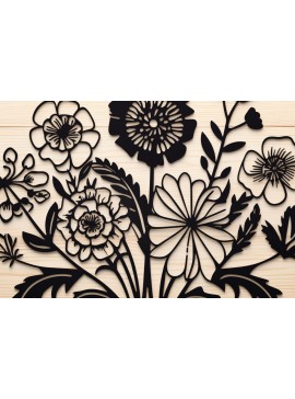 Intra απο ξύλο plywood  Χρώμα wenge 3mm-4mm πάχος - Πακέτο Cricut Wildflowers Δίασταση 30x20 cm INTRAFABR-65353381