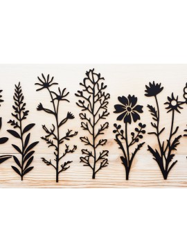 Intra απο ξύλο plywood  Χρώμα wenge 3mm-4mm πάχος - Πακέτο Cricut Wildflowers Δίασταση 30x20 cm INTRAFABR-56404453