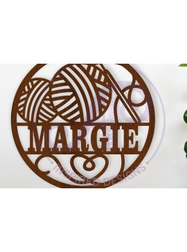 Intra απο ξύλο plywood  Χρώμα wenge 3mm-4mm πάχος - Πινακίδα τοίχου με όνομα βελονάκι, Δίασταση 40x50 cm INTRAFABR-115905898