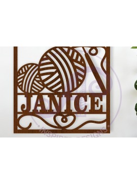 Intra απο ξύλο plywood  Χρώμα wenge 3mm-4mm πάχος - Πινακίδα τοίχου με όνομα βελονάκι, Δίασταση 40x50 cm INTRAFABR-95025005