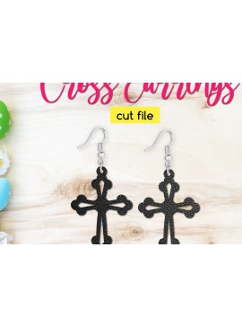 Σετ των 3 Intra απο ξύλο plywood  Χρώμα wenge 3mm-4mm πάχος - Σταυρό σκουλαρίκι Cut Δίασταση 3x3 cm INTRAFABR-120487855