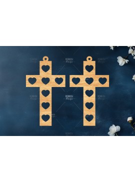 Σετ των 3 Intra απο ξύλο plywood  Χρώμα wenge 3mm-4mm πάχος - Σταυρωτά σκουλαρίκια Δίασταση 3x3 cm INTRAFABR-101532742