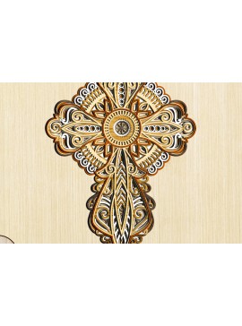 Σετ των 2 Intra απο ξύλο plywood  Χρώμα wenge 3mm-4mm πάχος - Αρχεία CROSS για Cricut, Δίασταση 12x12 cm INTRAFABR-115464660