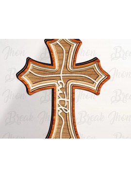 Σετ των 2 Intra απο ξύλο plywood  Χρώμα wenge 3mm-4mm πάχος - Cross Δίασταση 20x20 cm INTRAFABR-118471499