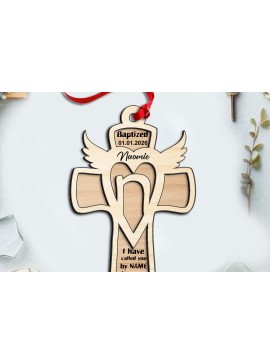 Σετ των 2 Intra απο ξύλο plywood  Χρώμα wenge 3mm-4mm πάχος - Διακοσμητικό δώρο Cross Laser Letter N Δίασταση 15x15 cm INTRAFABR-118471511