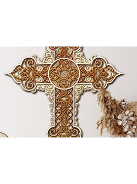 Σετ των 2 Intra απο ξύλο plywood  Χρώμα wenge 3mm-4mm πάχος - ΣΤΑΥΡΟ ΘΡΗΣΚΕΥΤΙΚΟ ξύλου & χαρτιού Δίασταση 11x12 cm INTRAFABR-65800719