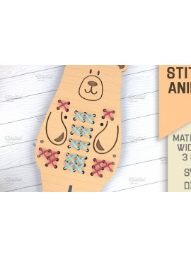 Intra απο ξύλο plywood  Χρώμα wenge 3mm-4mm πάχος - Cross Stitch Animals . Αρκούδα Δίασταση 30x20 cm INTRAFABR-121436560
