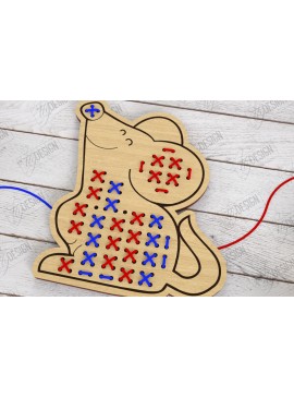 Σετ των 2 Intra απο ξύλο plywood  Χρώμα wenge 3mm-4mm πάχος - Cross Stitch Animals | CNC Δίασταση 15x15 cm INTRAFABR-121918417