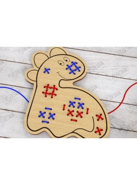 Σετ των 2 Intra απο ξύλο plywood  Χρώμα wenge 3mm-4mm πάχος - Cross Stitch Animals | CNC Δίασταση 15x15 cm INTRAFABR-119486278