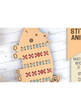 Intra απο ξύλο plywood  Χρώμα wenge 3mm-4mm πάχος - Cross Stitch Animals . Pig Δίασταση 30x20 cm INTRAFABR-102506852