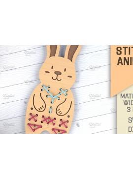 Σετ των 2 Intra απο ξύλο plywood  Χρώμα wenge 3mm-4mm πάχος - Cross Stitch Animals LaserCut. Μπάνι Δίασταση 15x15 cm INTRAFABR-122623942