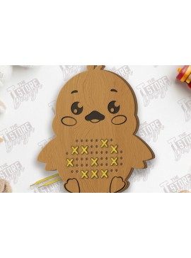 Σετ των 2 Intra απο ξύλο plywood  Χρώμα wenge 3mm-4mm πάχος - Cross Stitch Chick | CNC Δίασταση 15x15 cm INTRAFABR-106642275