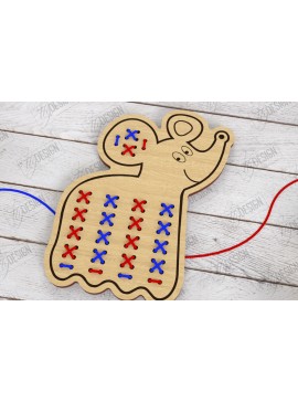 Σετ των 2 Intra απο ξύλο plywood  Χρώμα wenge 3mm-4mm πάχος - Cross Stitch |Montessori Lacing Δίασταση 15x15 cm INTRAFABR-106120700