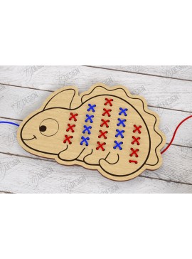 Σετ των 2 Intra απο ξύλο plywood  Χρώμα wenge 3mm-4mm πάχος - Cross Stitch |Montessori Lacing Δίασταση 15x15 cm INTRAFABR-106120688