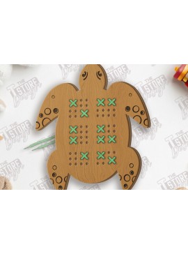 Σετ των 2 Intra απο ξύλο plywood  Χρώμα wenge 3mm-4mm πάχος - Cross Stitch Turtle | CNC Δίασταση 15x15 cm INTRAFABR-124400467