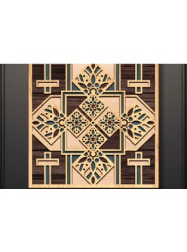 Intra απο ξύλο plywood  Χρώμα wenge 3mm-4mm πάχος - Cross Wall Art 3d Mandala Δίασταση 30x30 cm INTRAFABR-75318725