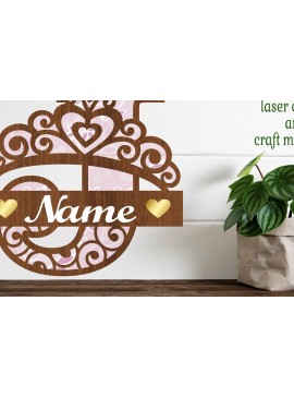 Intra απο ξύλο plywood  Χρώμα wenge 3mm-4mm πάχος - Crown Capital Monogram Letter J Δίασταση 30x20 cm INTRAFABR-30686199