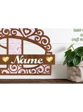 Intra απο ξύλο plywood  Χρώμα wenge 3mm-4mm πάχος - Κορώνα κεφαλαίο μονόγραμμα Γράμμα L Δίασταση 30x20 cm INTRAFABR-118294286