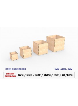 Intra απο ξύλο plywood  Χρώμα wenge 3mm-4mm πάχος - κοπής με λέιζερ Cube Box Δίασταση 30x20 cm INTRAFABR-119041490