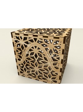 Σετ των 2 Intra απο ξύλο plywood  Χρώμα wenge 3mm-4mm πάχος - Κουτί κοσμημάτων σε σχήμα κύβου Δίασταση 4x4 cm INTRAFABR-72734134