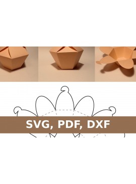 Σετ των 2 Intra απο ξύλο plywood  Χρώμα wenge 3mm-4mm πάχος - Κουτί cupcake Δίασταση 20x20 cm INTRAFABR-120572533