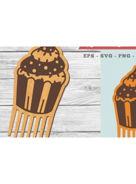 Σετ των 2 Intra απο ξύλο plywood  Χρώμα wenge 3mm-4mm πάχος - Cupcake Comb Δίασταση 20x20 cm INTRAFABR-104173894