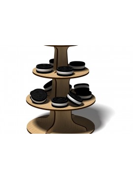 Σετ των 2 Intra απο ξύλο plywood  Χρώμα wenge 3mm-4mm πάχος - Βάση για cupcake, Βάση οθόνης, Δίασταση 20x20 cm INTRAFABR-68290618